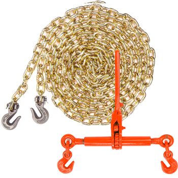 Grade 70 5/16" x 20' Chain - Ratchet Chain Binder - Made in USA Package