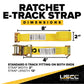 2" x 12' Yellow E Track Ratchet Straps w/ Spring E-Fittings | 4' Fixed End