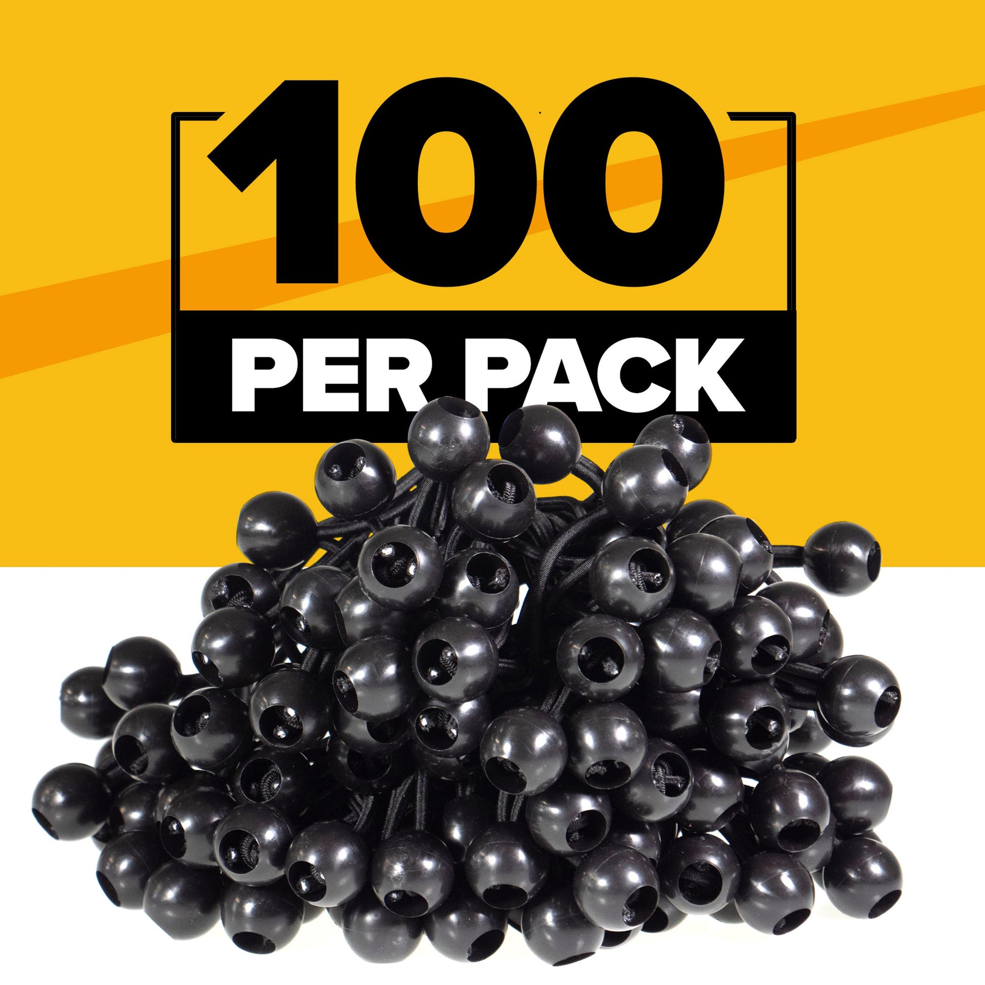 6'' Black Ball Bungees (bundle of 100)  image 2 of 7