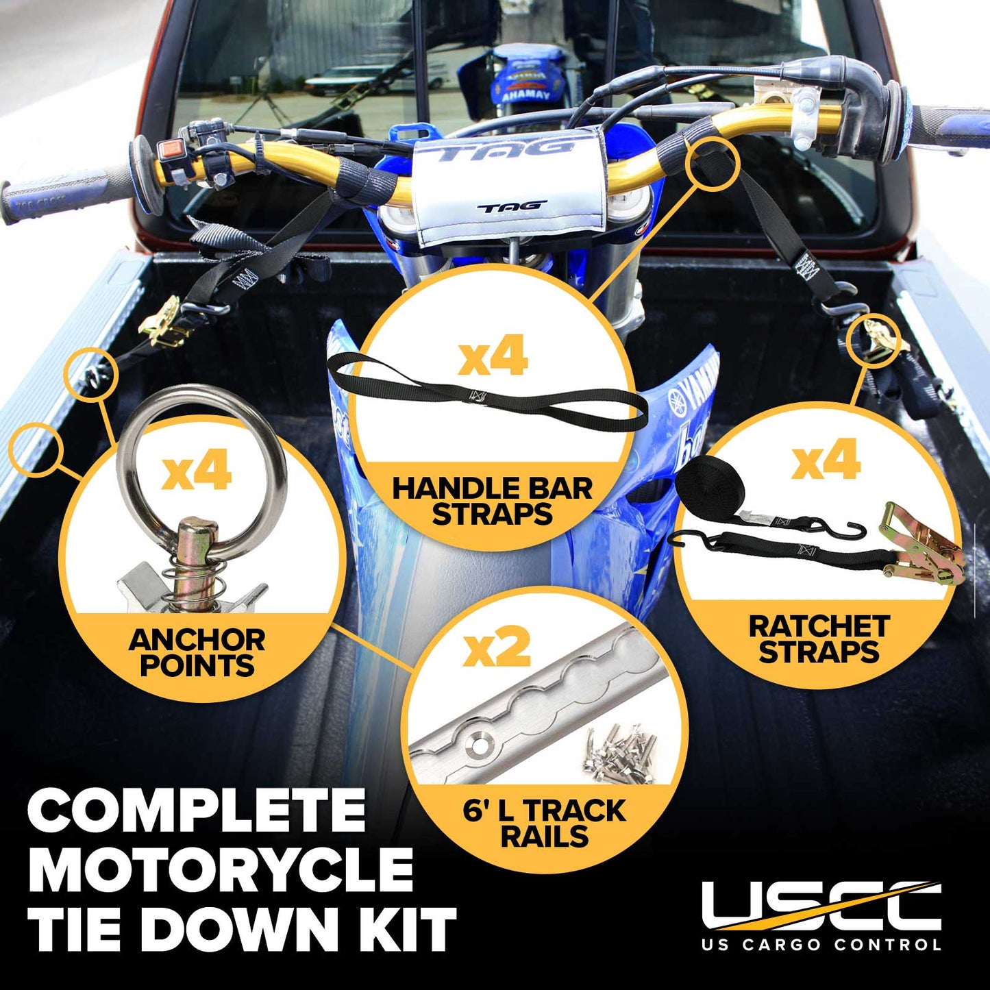 6' Motorcycle L-Track Tie Down System Kit | Aluminum L-Track