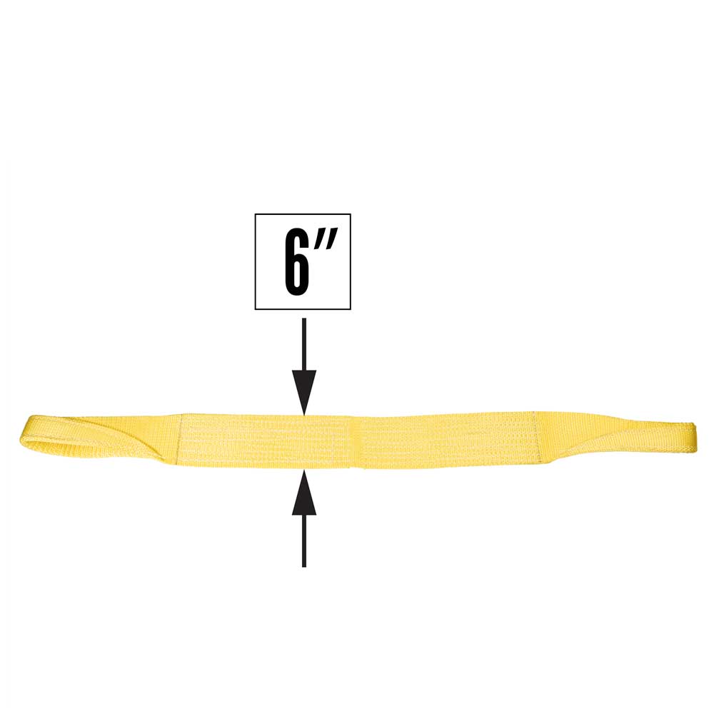 Nylon Lifting Sling - Straight Eye & Eye | Reinforced Eyes - 6" x  30' - 2-ply