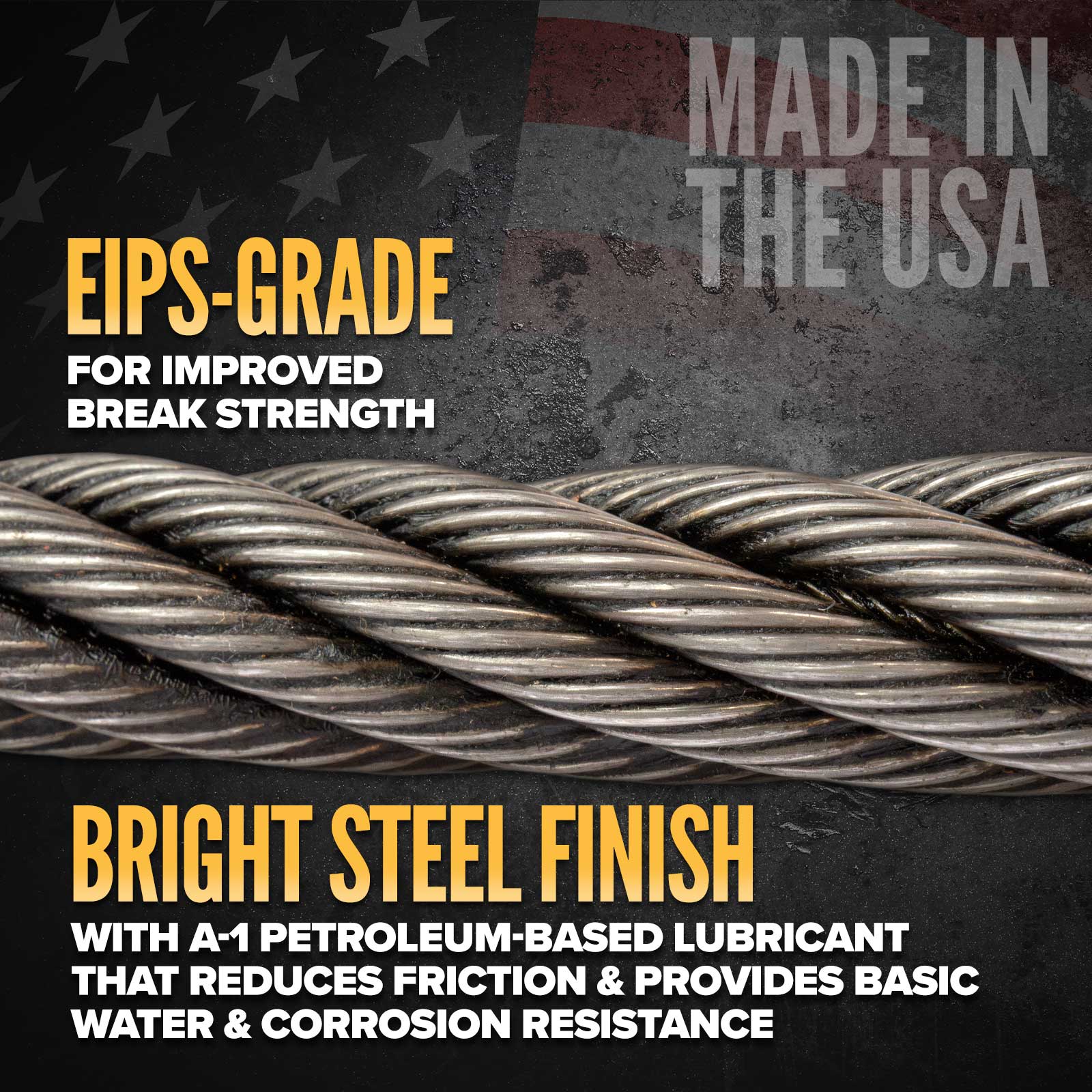 1/4" EIPS grade bright wire rope cable