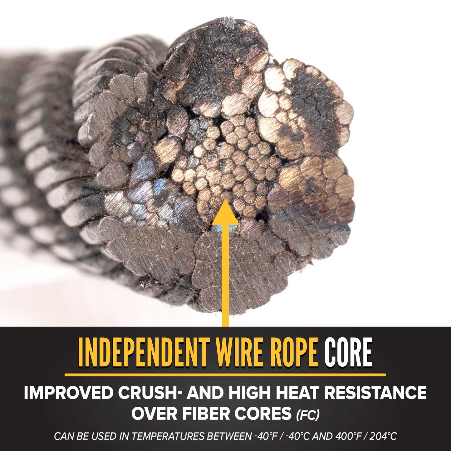 5/8" IWRC wire rope is more crush and heat resistant