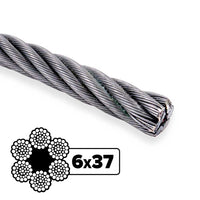 1/4" 6x37 Bright Wire Rope - EIPS FC | 250 Feet