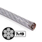 3/16" 7x19 Vinyl-Coated Aircraft Cable - Galvanized IPS | 250 ft.