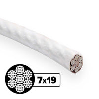 1/8" 7x19 White Vinyl-Coated Aircraft Cable - Galvanized IPS | 250 ft.