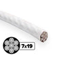 3/16" 7x19 White Vinyl-Coated Aircraft Cable - Galvanized IPS | 250 ft.