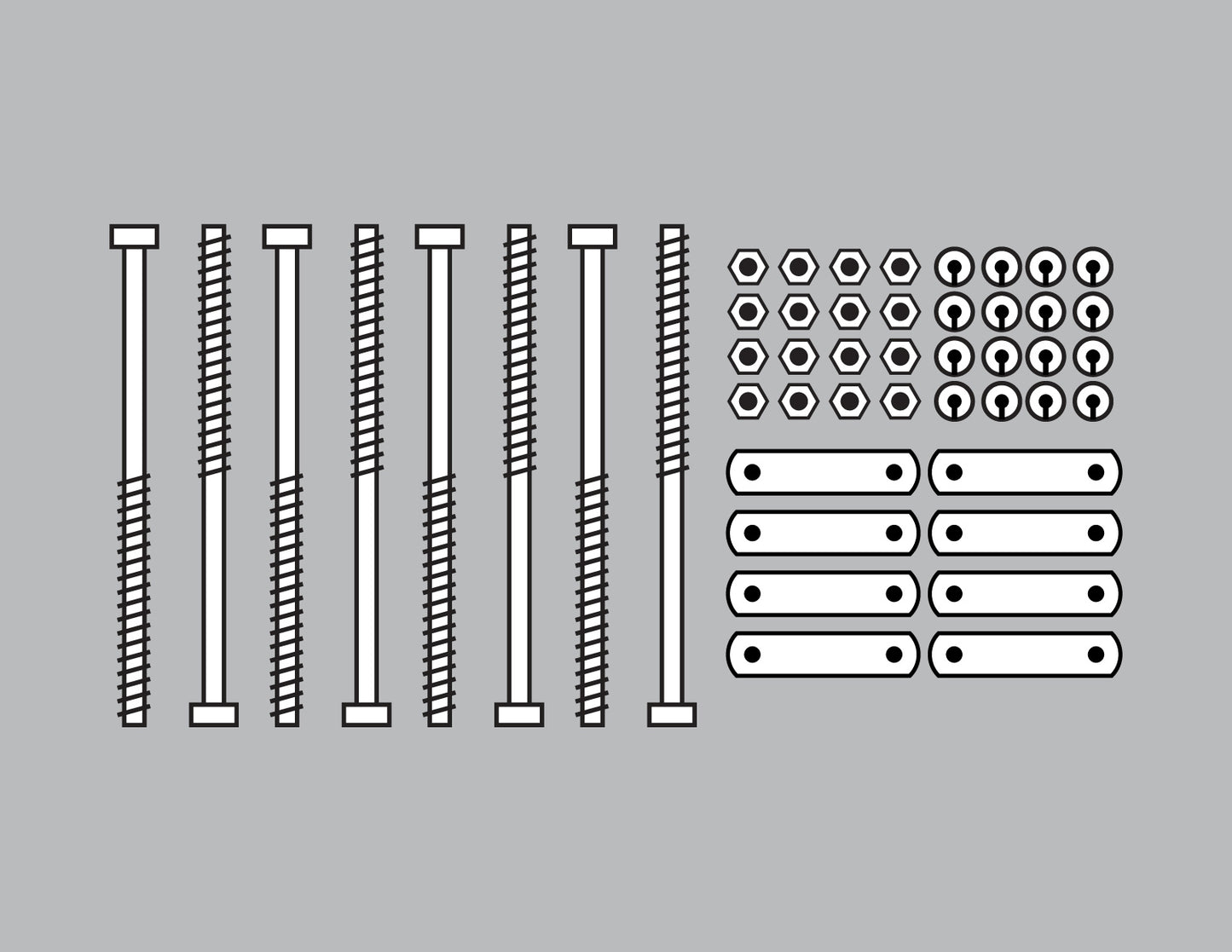 Sturdy-Lite Straight Frame Cab Rack Mounting Kit - 19" Bolts
