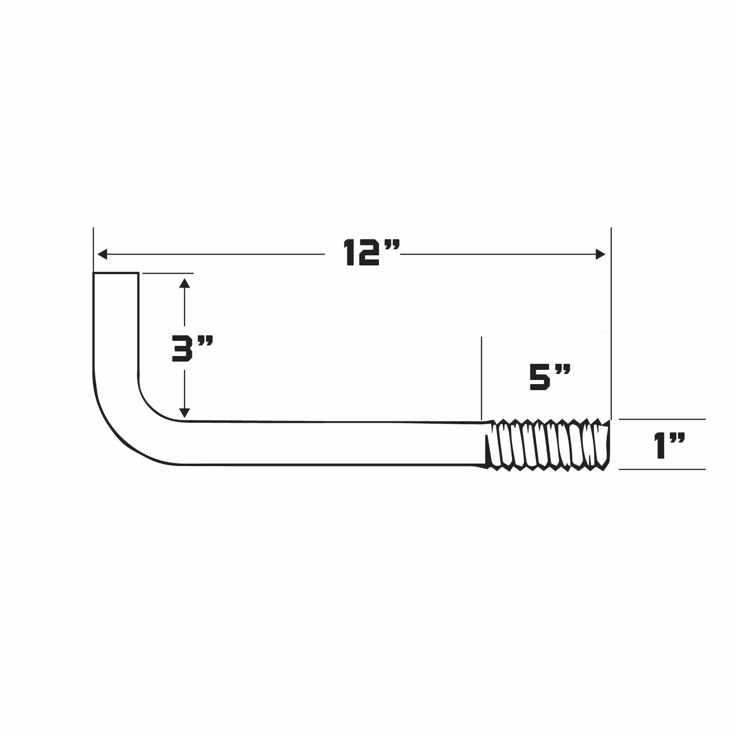 1" x 12" L-Bolt for concrete