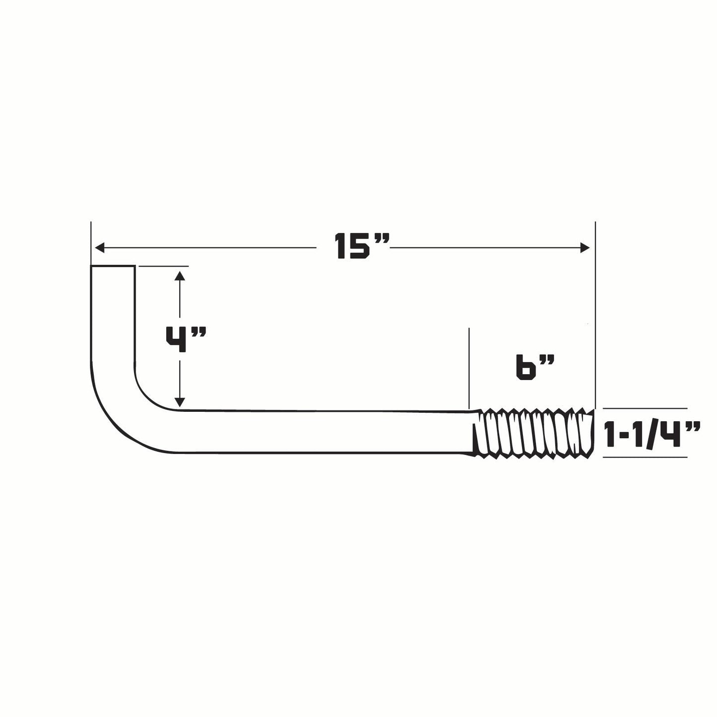 1-1/4" x 15" L-Bolt Concrete Anchor Bolts
