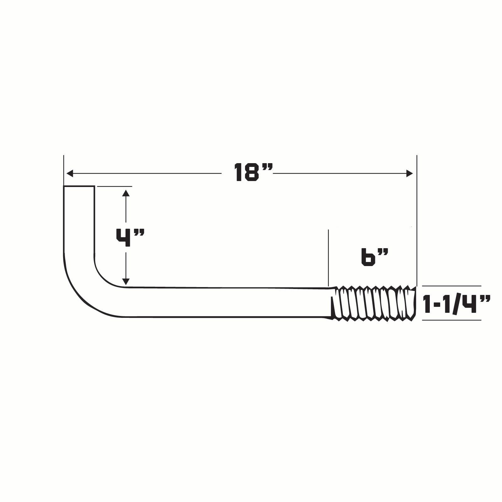 1-1/4" x 18" L-Bolt Concrete Anchor Bolts