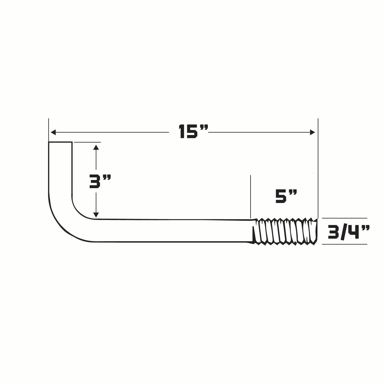 3/4" x 15" L-Bolt Concrete Anchor Bolts