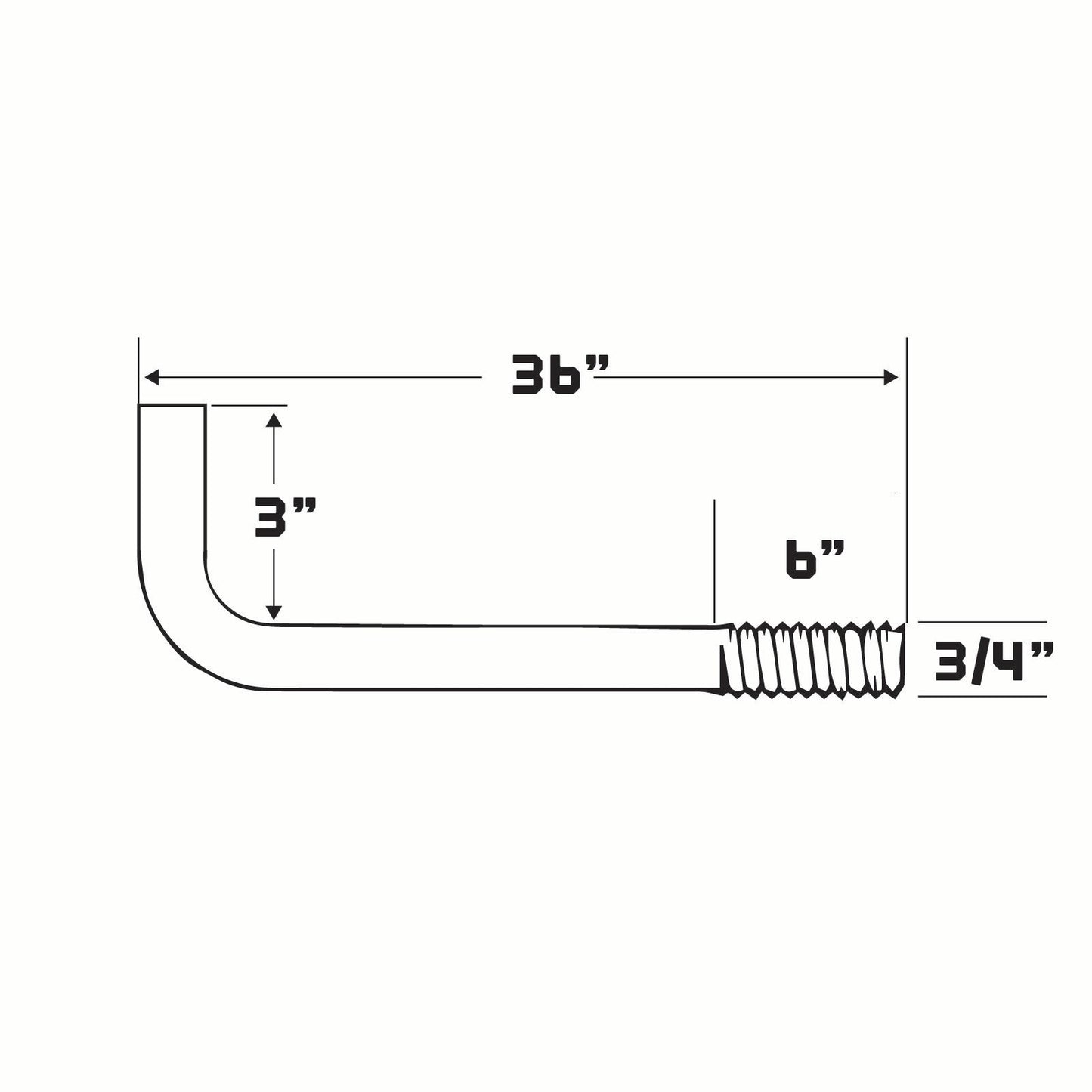 3/4" x 36" L-Bolt Concrete Anchor Bolts