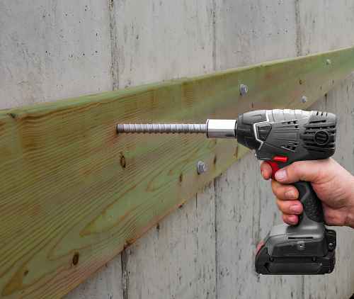 Titen HD Mechanically Galvanized Deck Ledger Installation