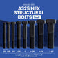1-1/2" x 3-1/2" Conquest A325 Type 1 Heavy Hex Structural Bolt, Plain