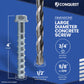 1/2" x 4" Conquest Large Diameter Concrete Screws - Zinc, Pkg 25