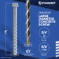 Conquest CLCS12-600G Large Diameter Concrete Screws Dimensions