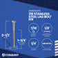 1/4"-10 x 2-1/2" Conquest Hex Head Lag Bolt for Wood - 316 Stainless Steel