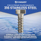 1/4" x 3" Conquest Hex Head Lag Bolt for Wood - 316 Stainless Steel