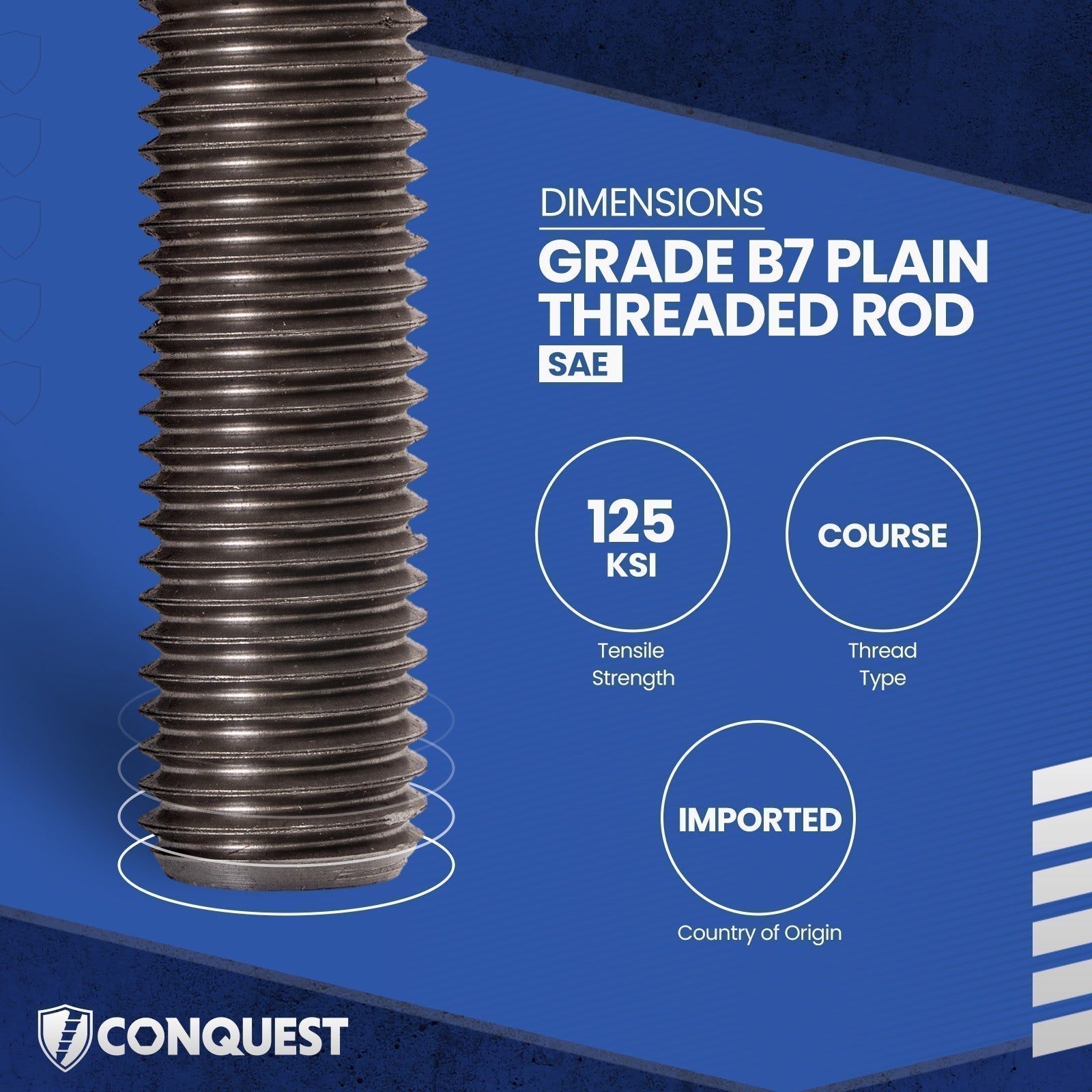 Grade B7 Plain Threaded Rod Specs