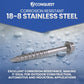 Corrosion Resistant 18-8 Stainless Steel - Ideal for outdoor construction, automotive, and industrial applications