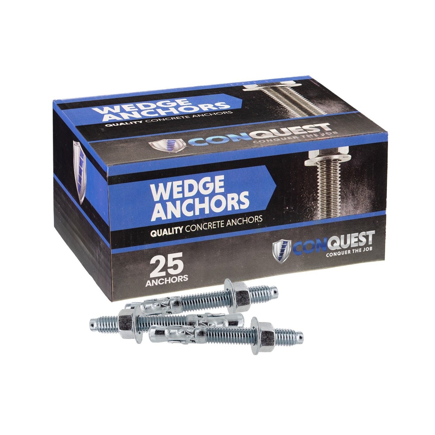 1/2" x 3-3/4" Conquest Wedge Anchors - 316 Stainless Steel, Pkg 25