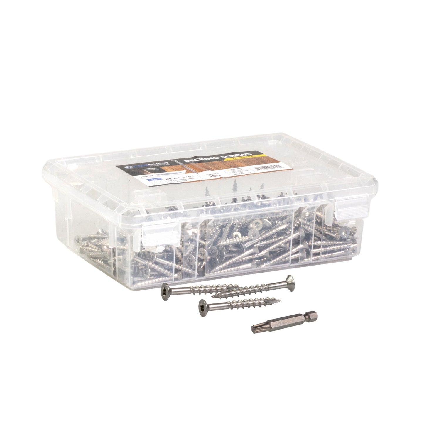 #8 x 1-5/8" Conquest T20 Bugle Head Deck Screws - 304 Stainless Steel, Pkg. 350