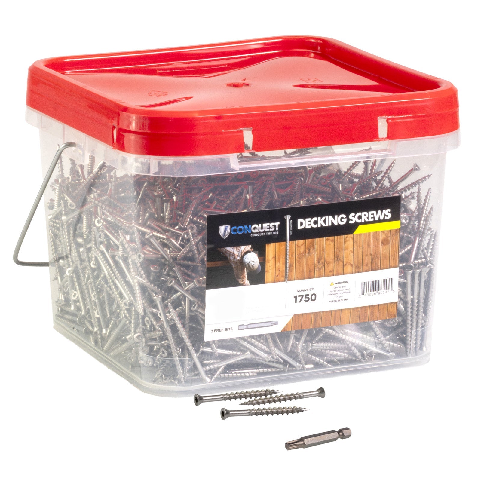 #7 x 1-5/8" Conquest T15 Trim Head Deck Screws - 304 Stainless Steel, Pkg. 1,750