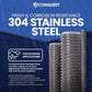 304 Stainless Steel - Corrosion Resistant
