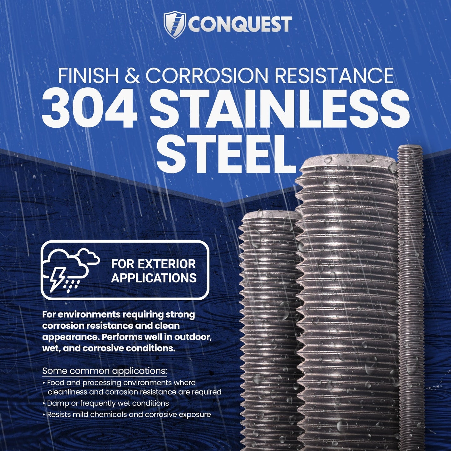 304 Stainless Steel - Corrosion Resistant