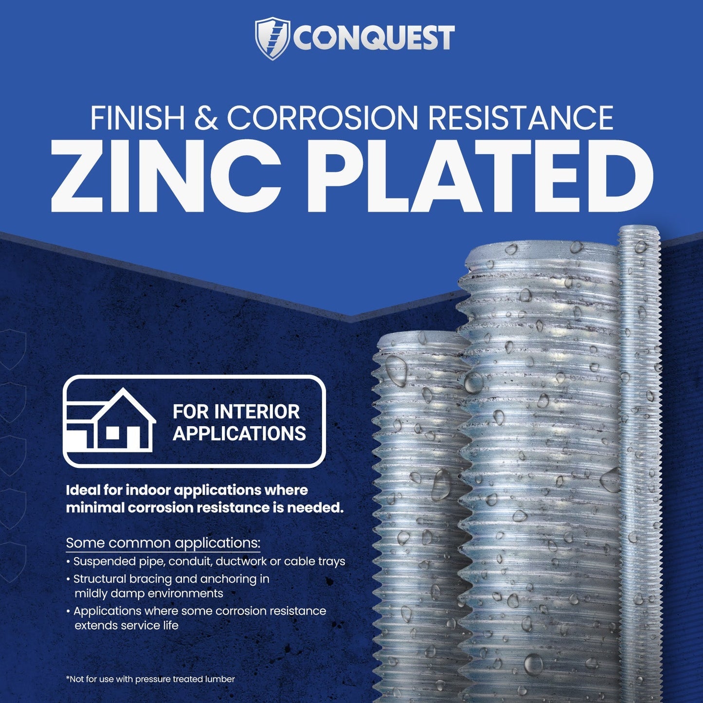 Zinc plated for interior applications