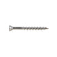 A single #7 x 1-5/8 inch Conquest trim head deck screw made of 316 stainless steel.