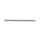 A single #8 x 3 inch trim head deck screw made of 304 stainless steel, displayed against a white background.
