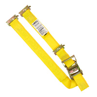 2" x 12' Yellow E-Track Ratchet Strap w/Double-Fitted End