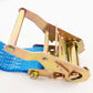 2'' X 20' Blue E-Track Ratchet Straps w/ E-Fittings and Wire Hooks