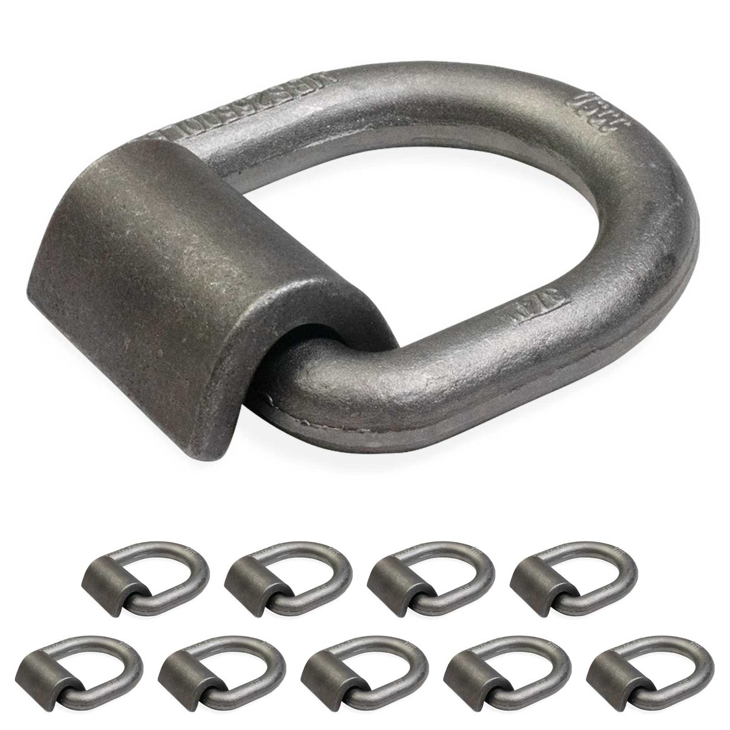 3/4" Weldable D-Ring with Mounting Clip - 26,500 lbs. BS | 10-Pack