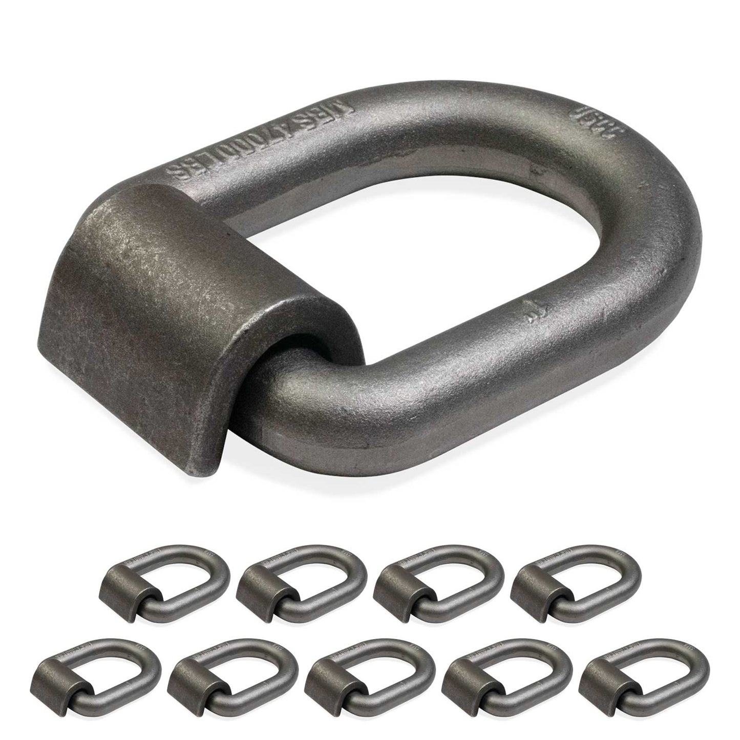 1" Long Weldable D-Ring with Mounting Clip - 47,000 lbs. BS | 10-Pack