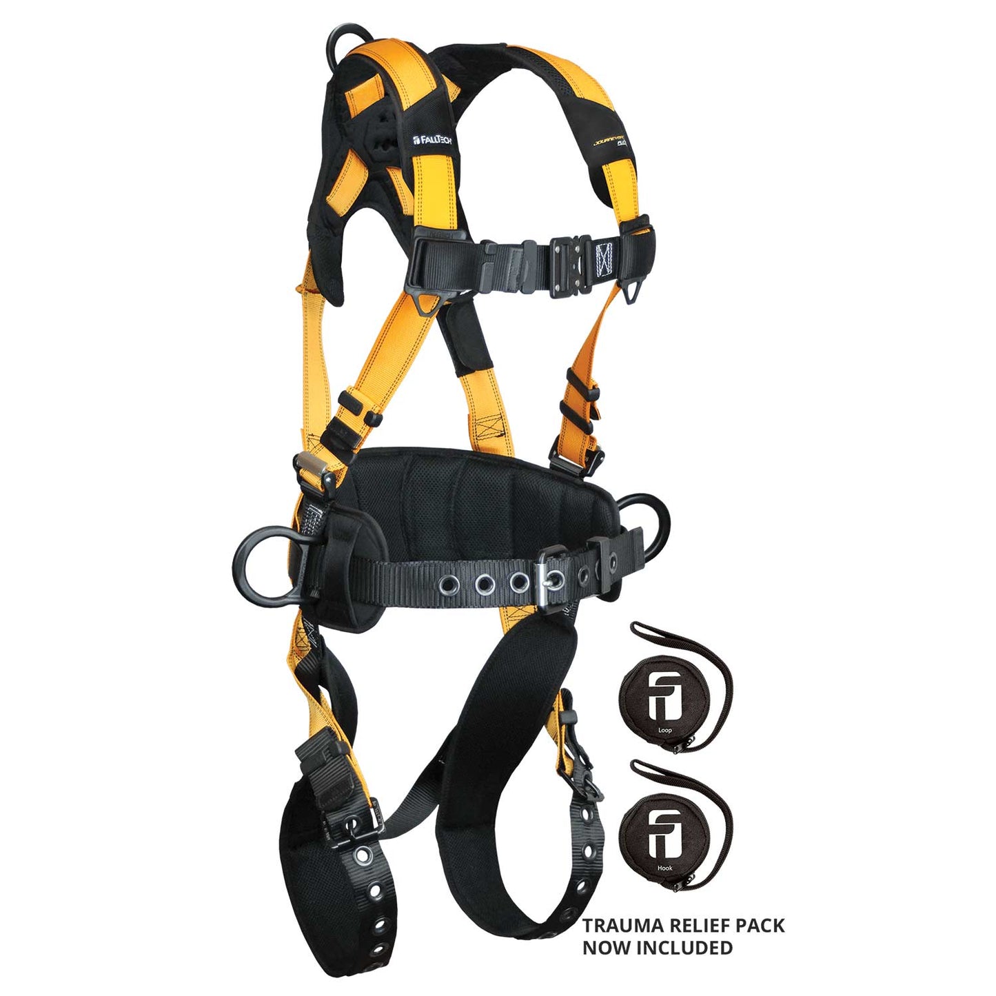 FallTech Journeyman Flex Full-Body Construction Harness w/ Trauma Straps | Belted | S | 7035BS