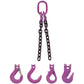 3/8" x 4' - 2 Leg Chain Sling w/ Sling Hooks - Grade 100