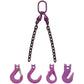 3/8" x 10' - Adjustable 2 Leg Chain Sling w/ Sling Hooks - Grade 100
