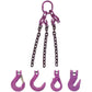 3/8" x 5' - Adjustable 3 Leg Chain Sling w/ Self-Locking Hooks - Grade 100
