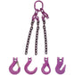 1/2" x 5' - Adjustable 3 Leg Chain Sling w/ Foundry Hooks - Grade 100