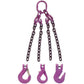 9/32" x 20' - Adjustable 4 Leg Chain Sling w/ Sling Hooks - Grade 100