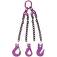 9/32" x 5' - Adjustable 4 Leg Chain Sling w/ Grab Hooks - Grade 100