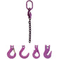 3/8" x 10' - Adjustable Single Leg Chain Sling w/ Foundry Hook - Grade 100