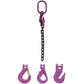 9/32" x 5' - Adjustable Single Leg Chain Sling w/ Grab Hook - Grade 100