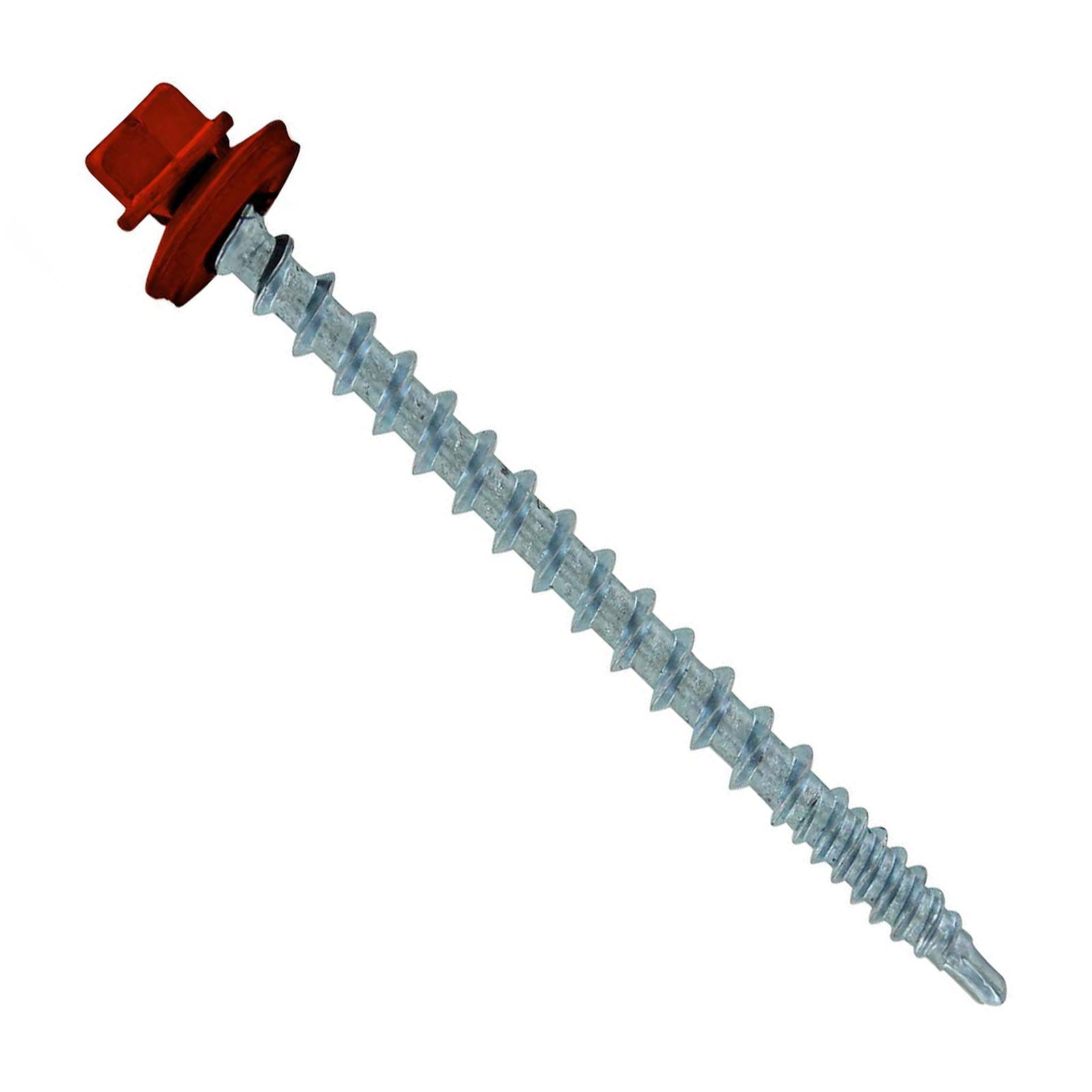 #10 x 212 inch Kwikseal Woodbinder Metal Roofing Screw Rustic Red Pkg 250
