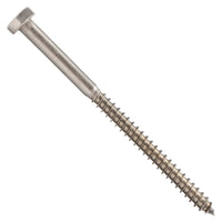 1/4"-10 x 4" Conquest Hex Head Lag Bolt for Wood - 316 Stainless Steel