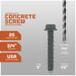 1/2" x 3" LDT Tapcon Screw, Zinc, Pkg 25 Spec