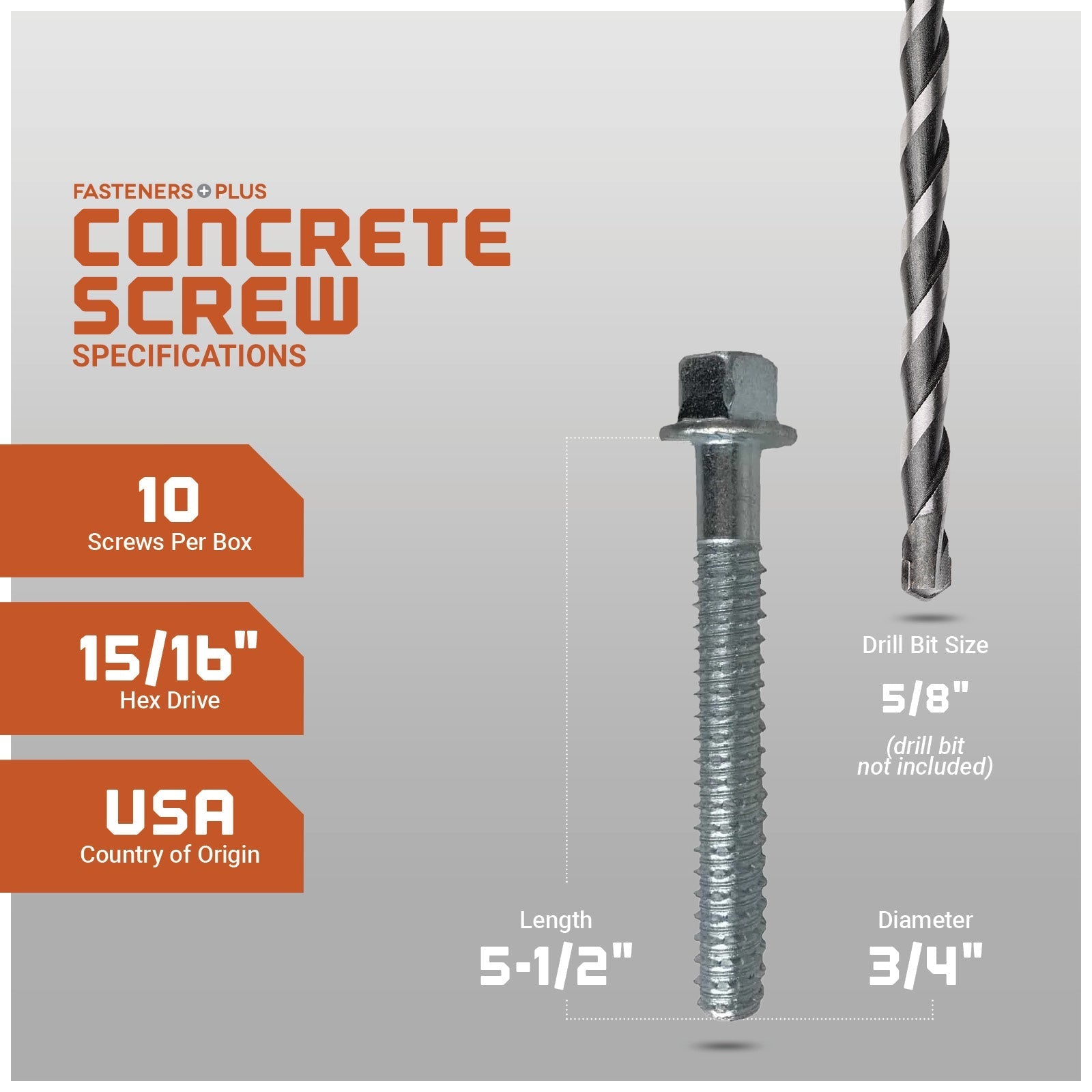 LDT Tapcon Screw, Zinc Spec